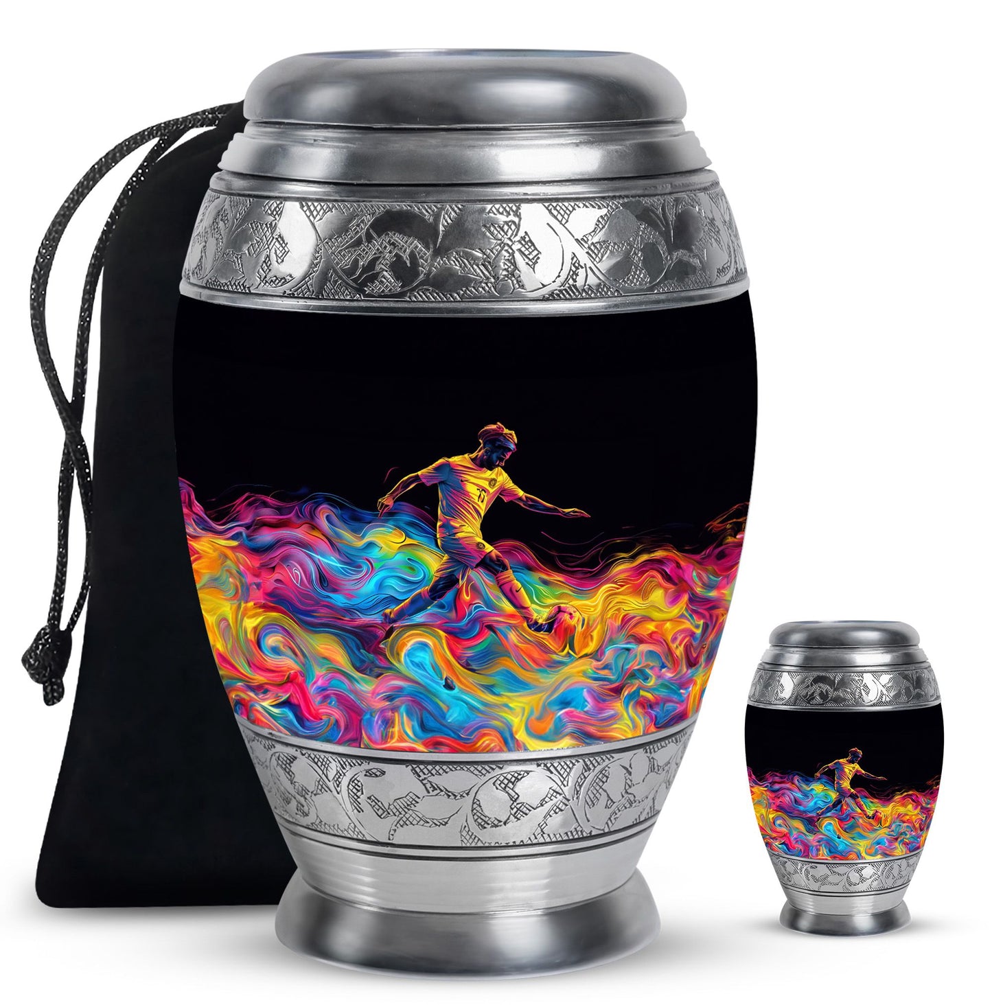 Personalized Soccer Cremation Urn for Human Ashes - 10-inch, 200 cu in - Yatskia
