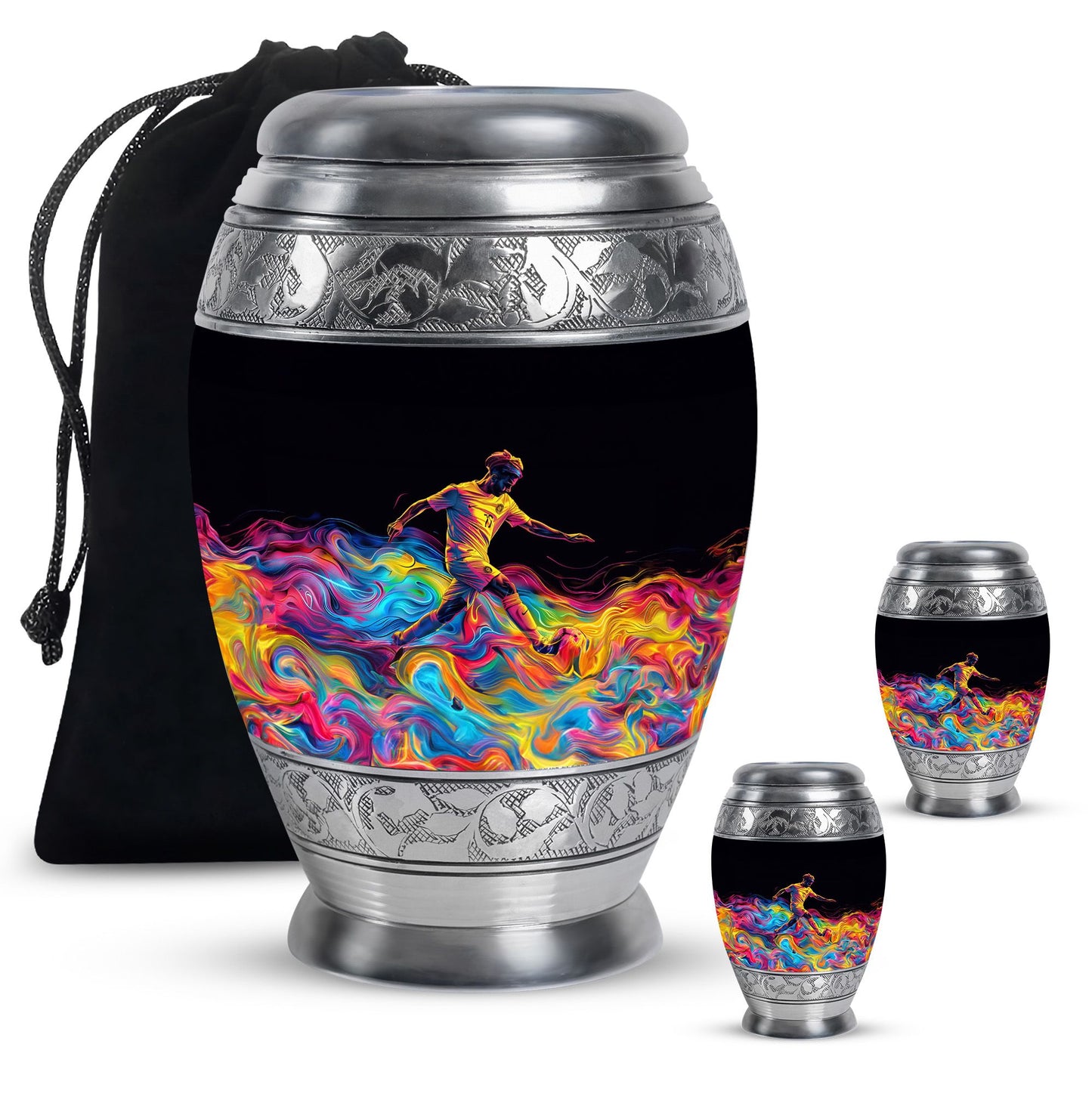 Personalized Soccer Cremation Urn for Human Ashes - 10-inch, 200 cu in - Yatskia