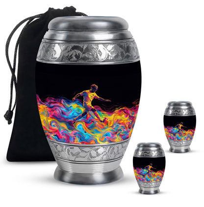 Personalized Soccer Cremation Urn for Human Ashes - 10-inch, 200 cu in - Yatskia