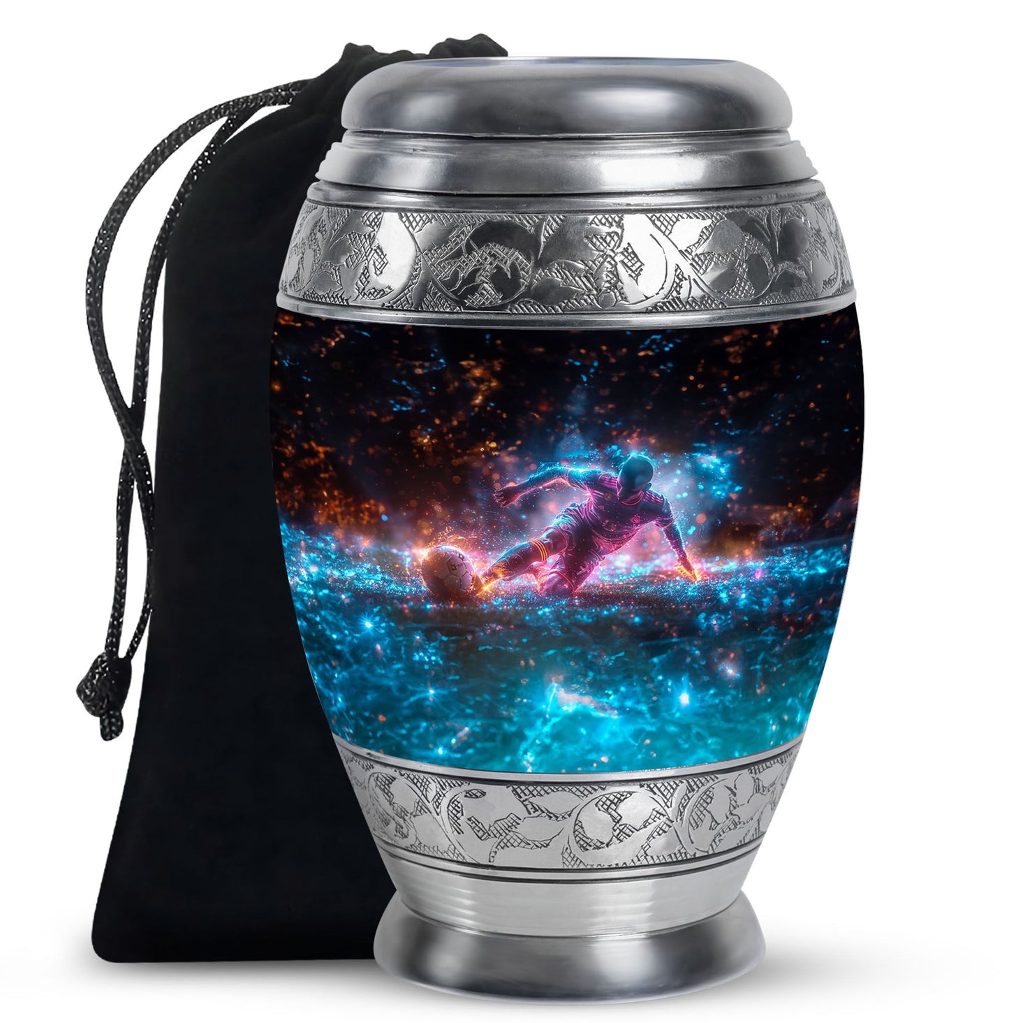 Personalized Soccer Keepsake Urn for Human Ashes - 10-inch, 200 cu in - Yatskia