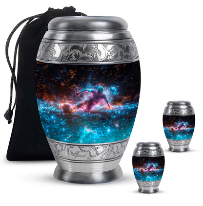 Personalized Soccer Keepsake Urn for Human Ashes - 10-inch, 200 cu in - Yatskia