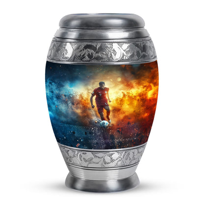 Personalized Soccer Cremation Urn for Human Ashes - 10-inch, 200 cu in - Yatskia