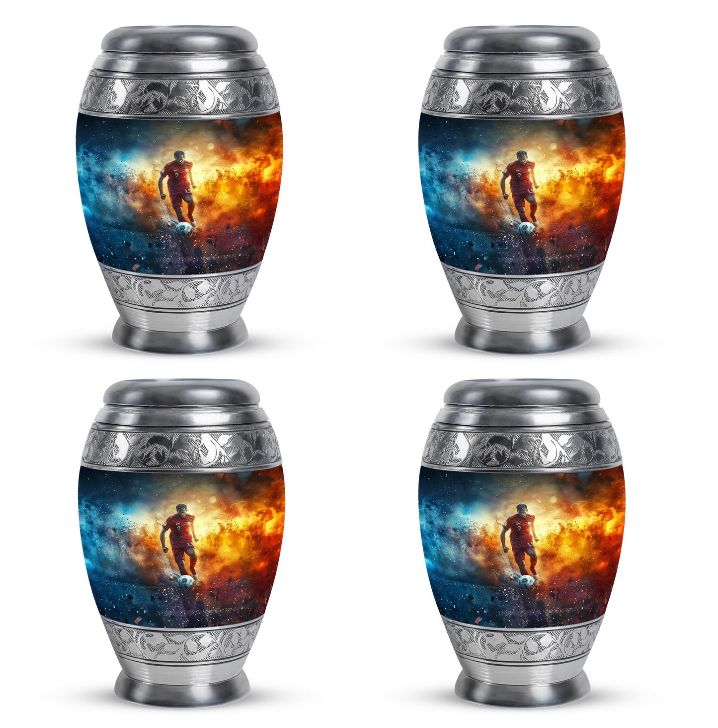 Personalized Soccer Cremation Urn for Human Ashes - 10-inch, 200 cu in - Yatskia