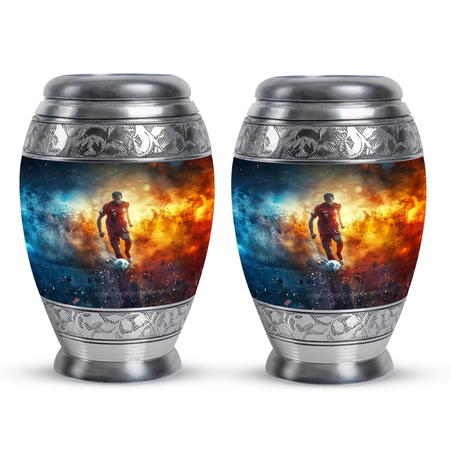 Personalized Soccer Cremation Urn for Human Ashes - 10-inch, 200 cu in - Yatskia