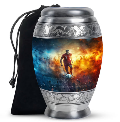 Personalized Soccer Cremation Urn for Human Ashes - 10-inch, 200 cu in - Yatskia