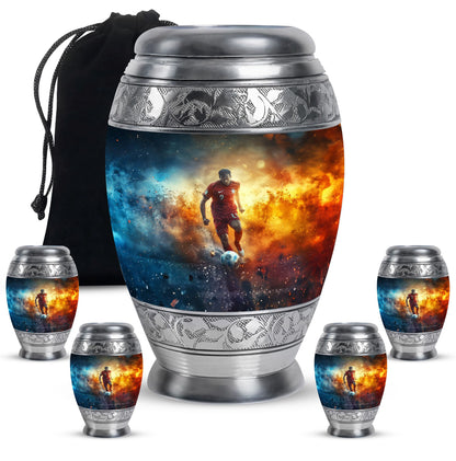 Personalized Soccer Cremation Urn for Human Ashes - 10-inch, 200 cu in - Yatskia