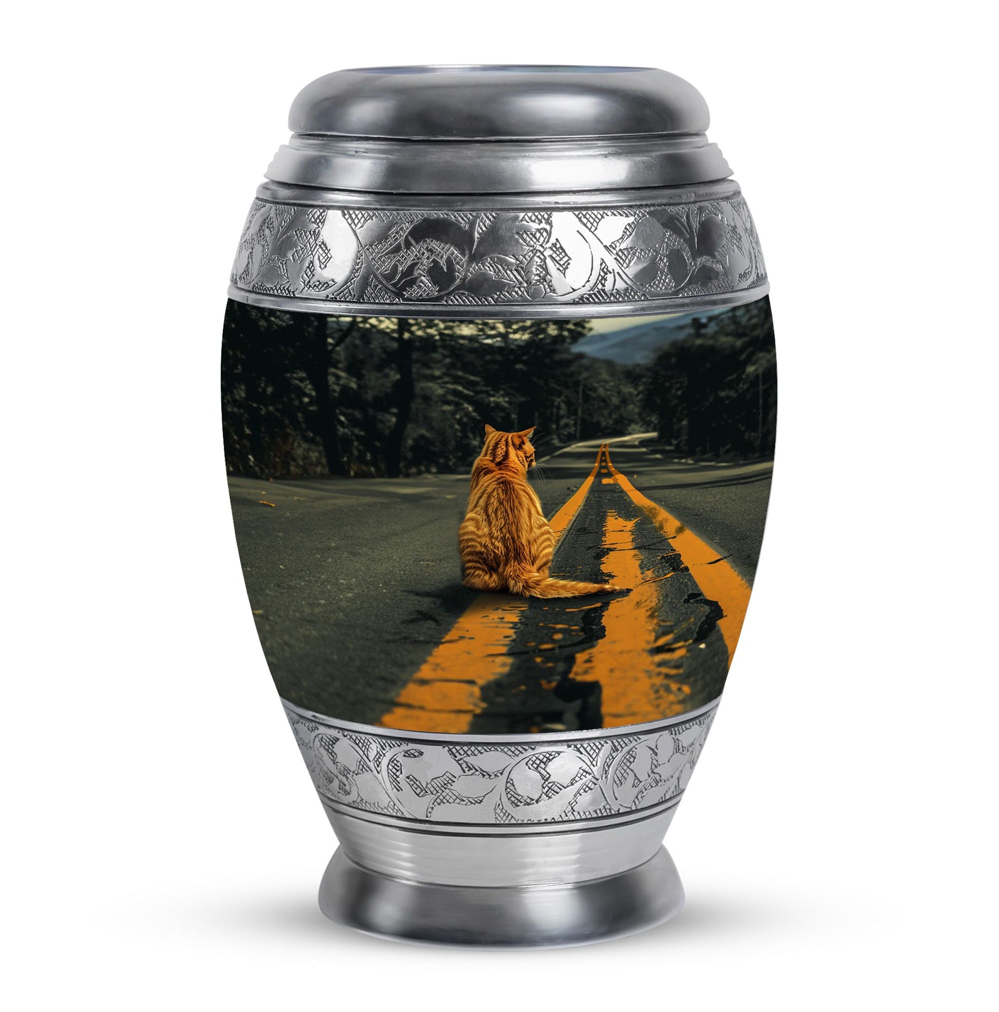 Orange Cat Mini Keepsake Funeral, Ashes Cremation Urn For Ashes