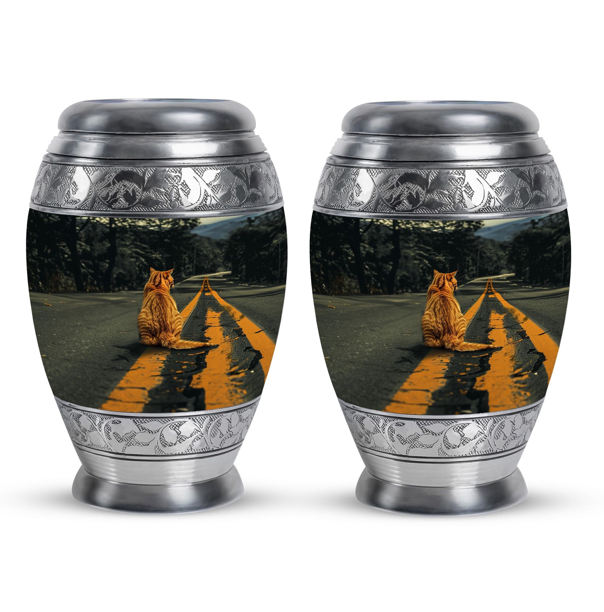 Orange Cat Mini Keepsake Funeral, Ashes Cremation Urn For Ashes