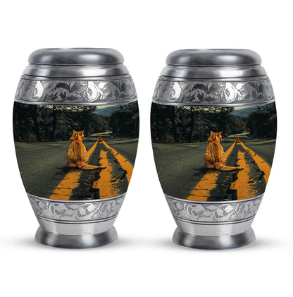 Orange Personalized Cat Keepsake Urn for Pet Ashes -  Yatskia