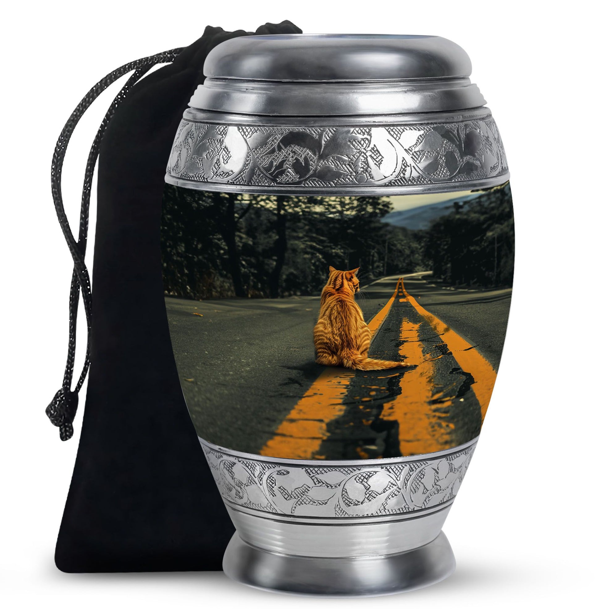 Orange Cat Mini Keepsake Funeral, Ashes Cremation Urn For Ashes