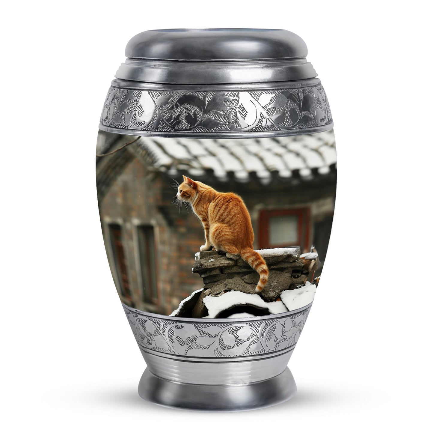 Orange Personalized Cat Keepsake Urn for Pet Ashes - Yatskia