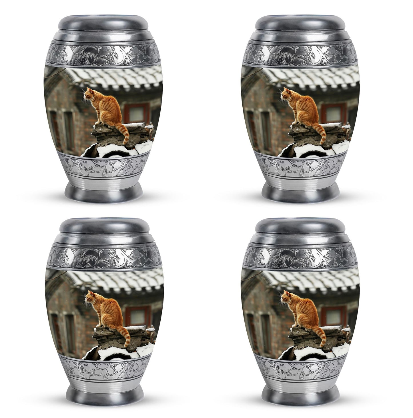 Orange Personalized Cat Keepsake Urn for Pet Ashes - Yatskia