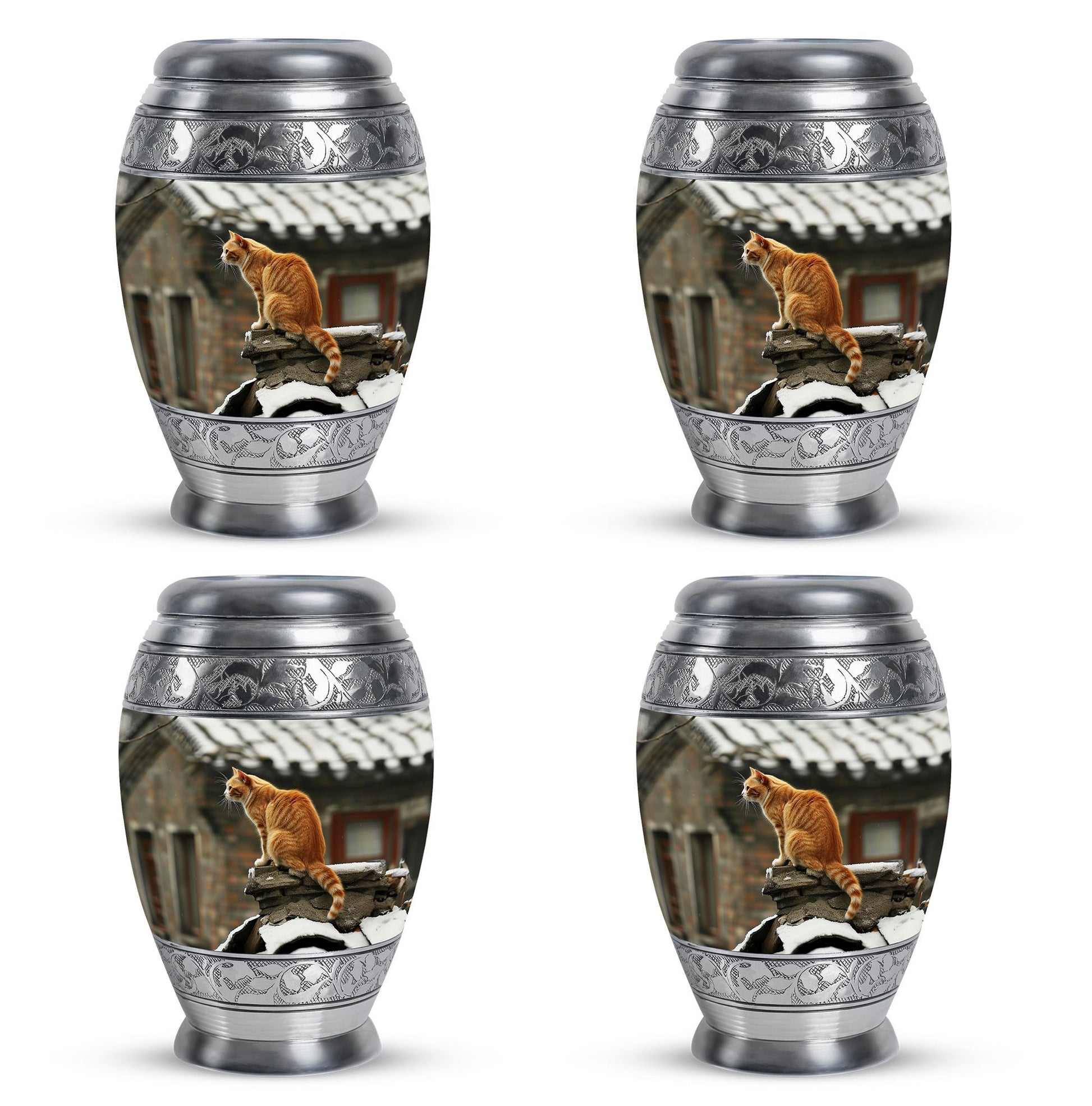 Orange Cat Keepsake For Ashes Large Funeral, Ashes Urn For Ashes