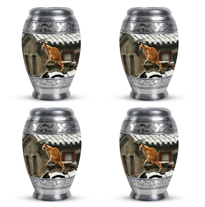 Orange Personalized Cat Keepsake Urn for Pet Ashes - Yatskia