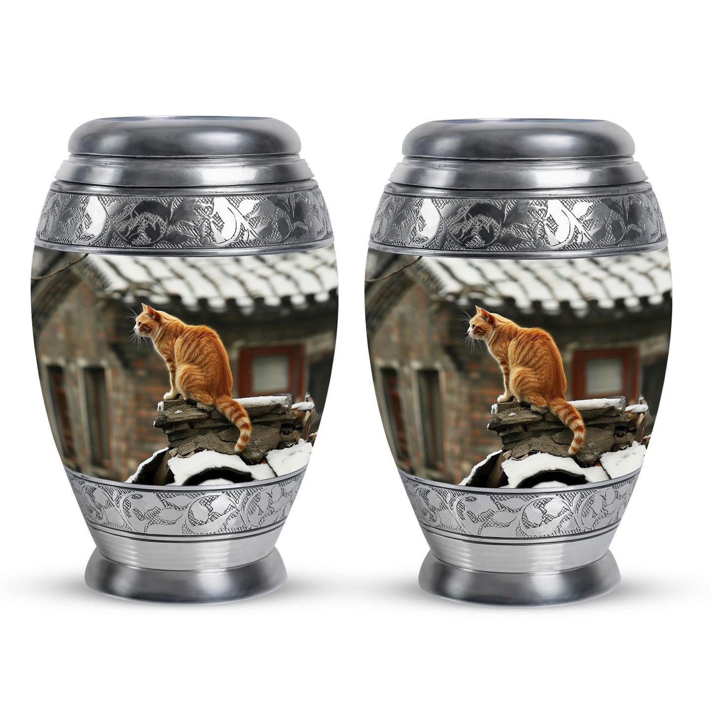 Orange Personalized Cat Keepsake Urn for Pet Ashes - Yatskia