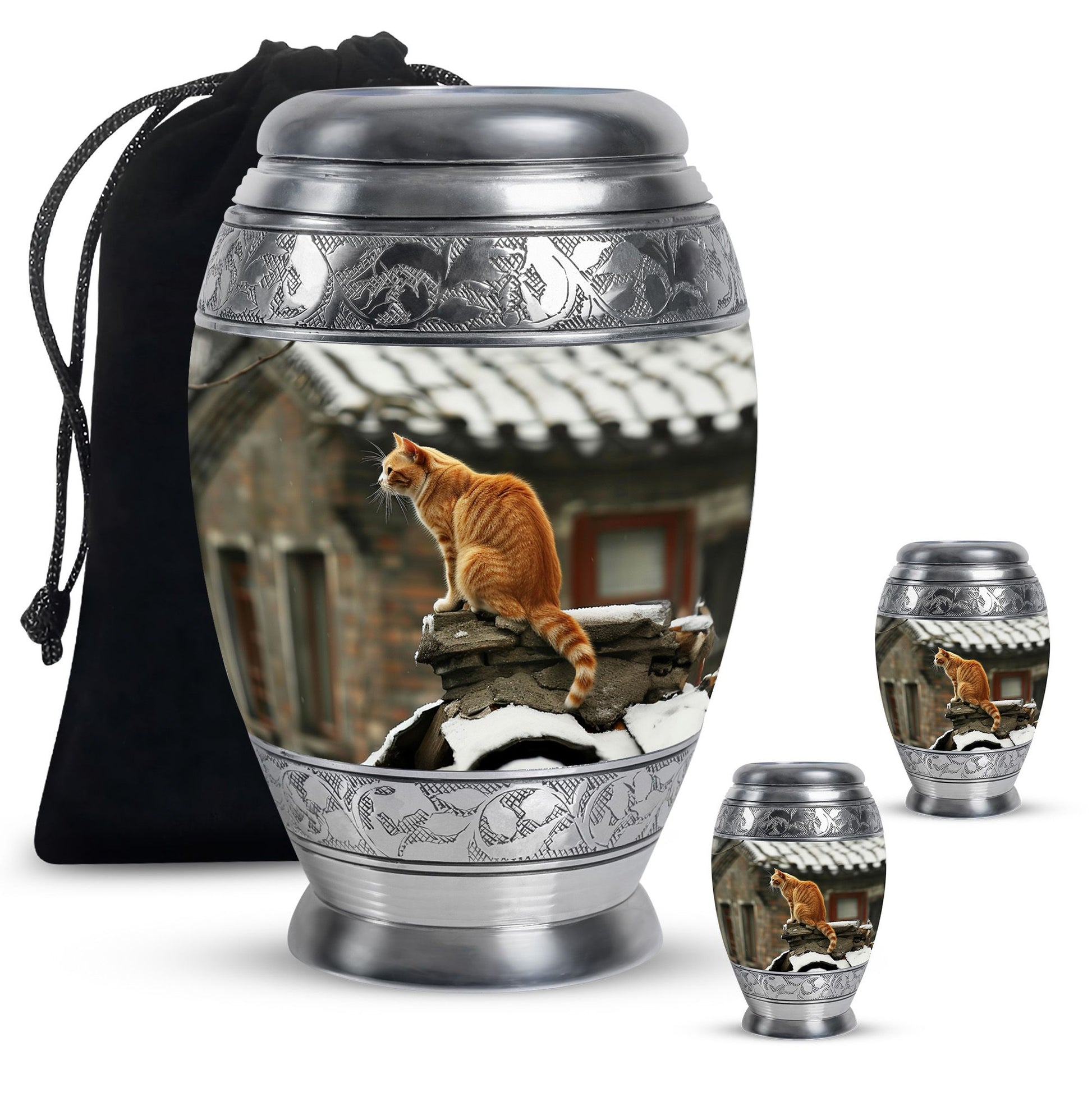 Orange Cat Keepsake For Ashes Large Funeral, Ashes Urn For Ashes