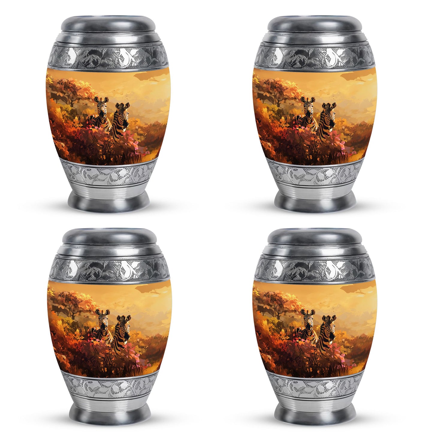 Personalized Zebra Cremation Urn for Human Ashes - 10-inch, 200 cu in - Yatskia