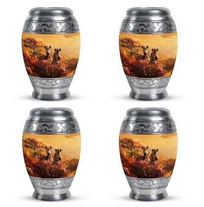 Personalized Zebra Cremation Urn for Human Ashes - 10-inch, 200 cu in - Yatskia