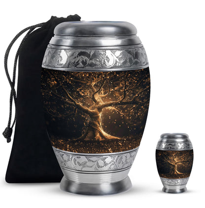 Personalized Tree of Life Cremation Urn for Human Ashes - 10-inch, 200 cu in - Yatskia