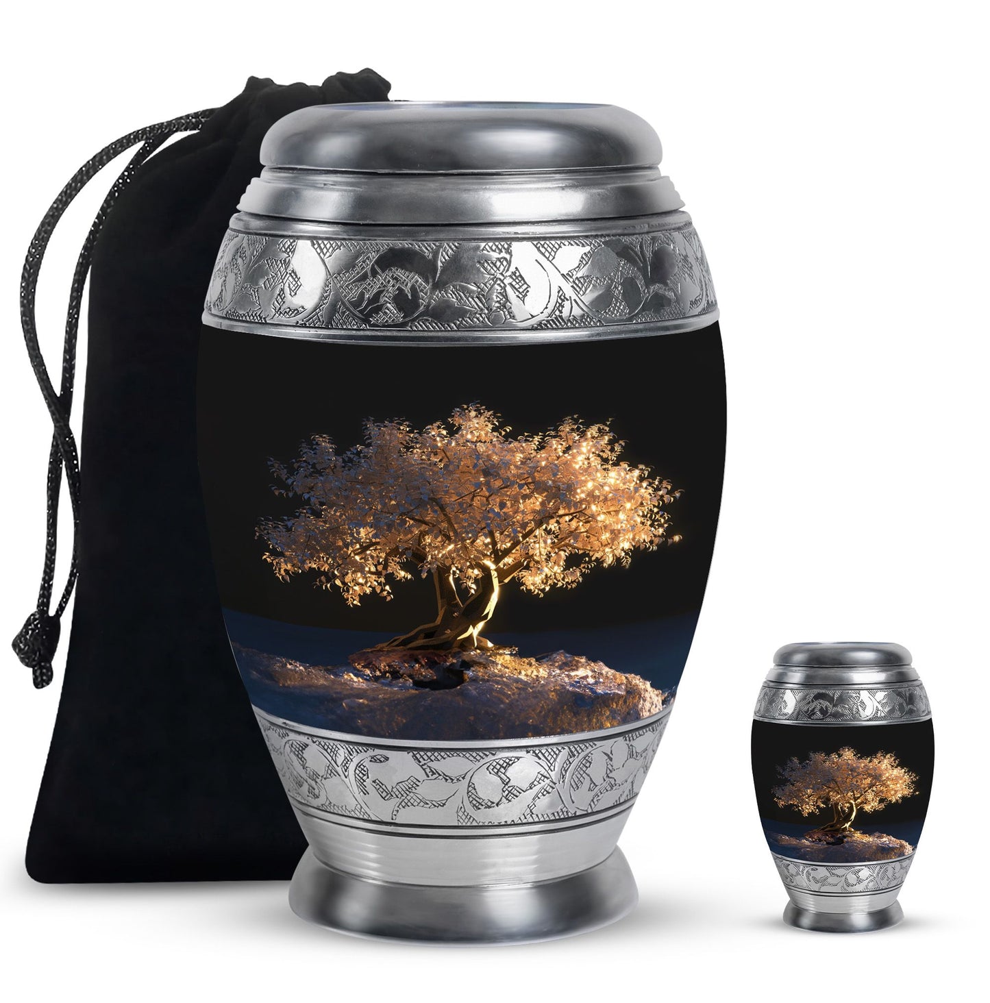 Personalized Tree of Life Cremation Urn for Human Ashes - 10-inch, 200 cu in - Yatskia