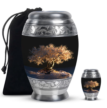 Personalized Tree of Life Cremation Urn for Human Ashes - 10-inch, 200 cu in - Yatskia
