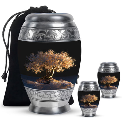 Personalized Tree of Life Cremation Urn for Human Ashes - 10-inch, 200 cu in - Yatskia