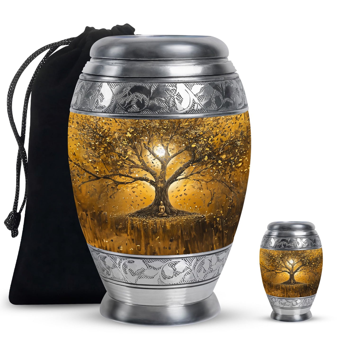 Personalized Tree of Life Keepsake Urn for Human Ashes - 10-inch, 200 cu in - Yatskia