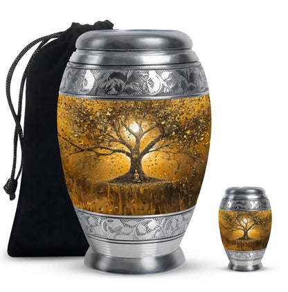 Personalized Tree of Life Keepsake Urn for Human Ashes - 10-inch, 200 cu in - Yatskia