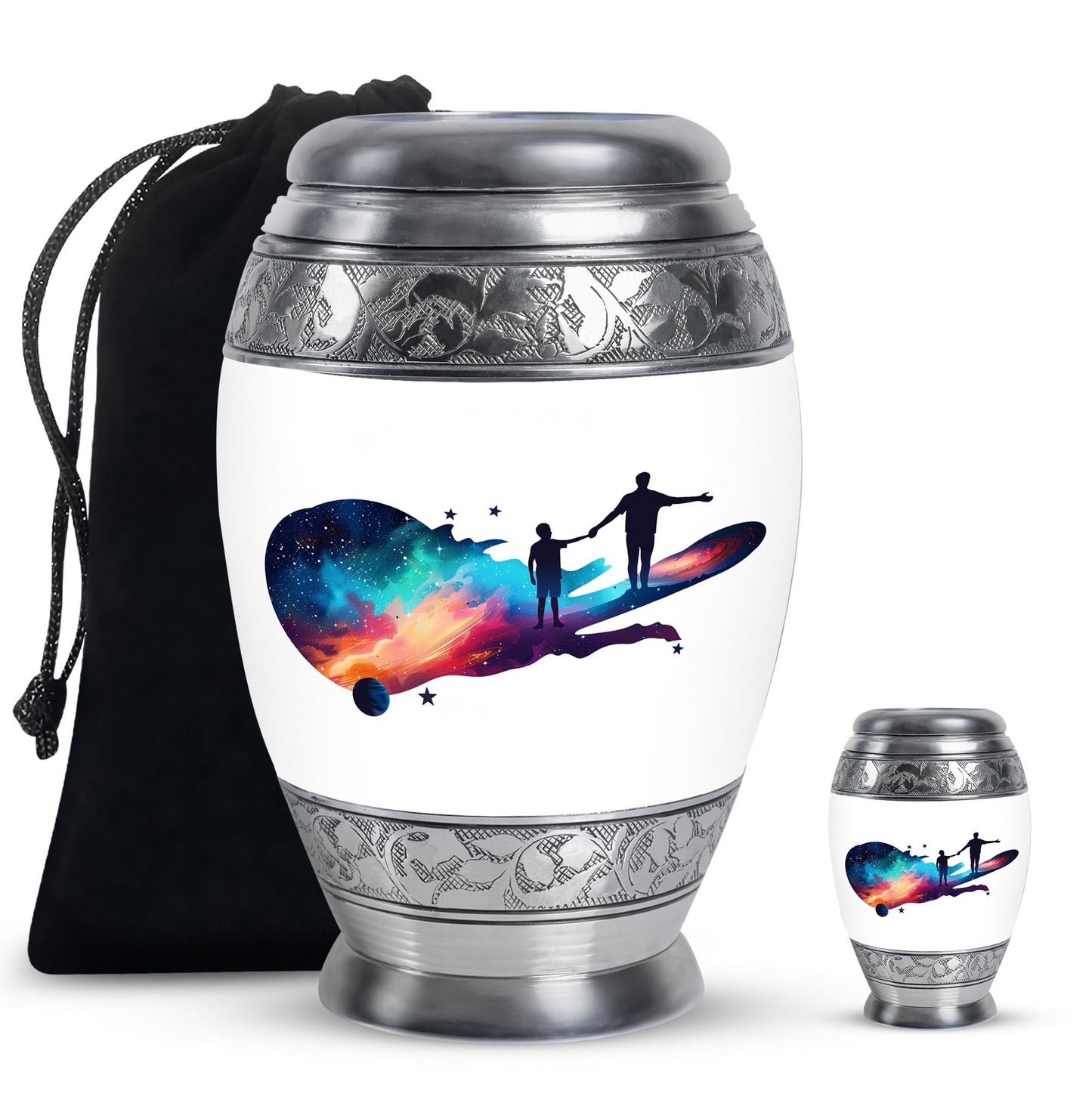 Personalized Father Keepsake Urn for Human Ashes - 10-inch, 200 cu in - Yatskia