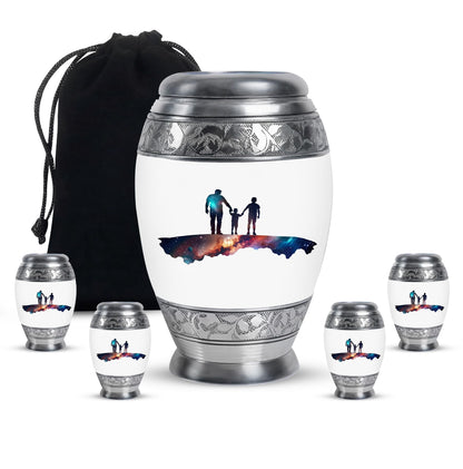 Personalized Father Keepsake Urn for Human Ashes - 10-inch, 200 cu in - Yatskia