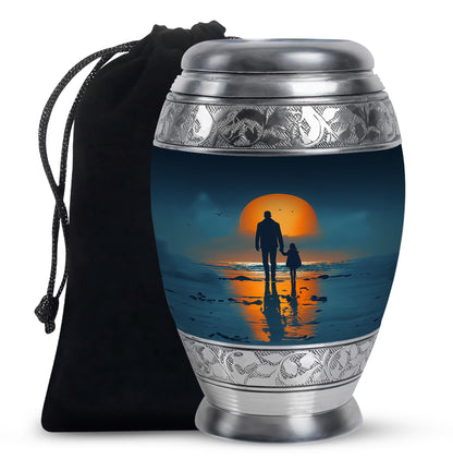 Personalized Father Keepsake Urn for Human Ashes - 10-inch, 200 cu in - Yatskia