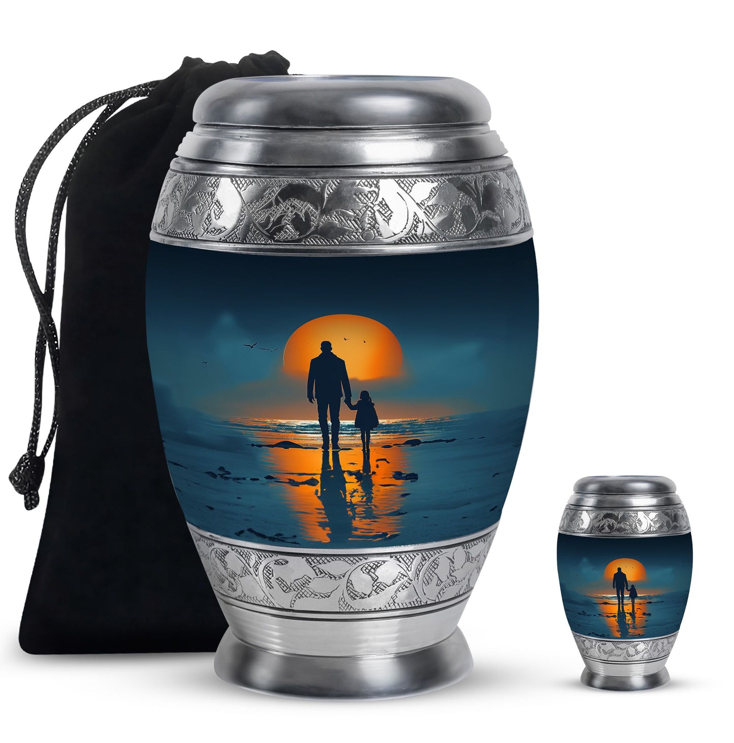Personalized Father Keepsake Urn for Human Ashes - 10-inch, 200 cu in - Yatskia