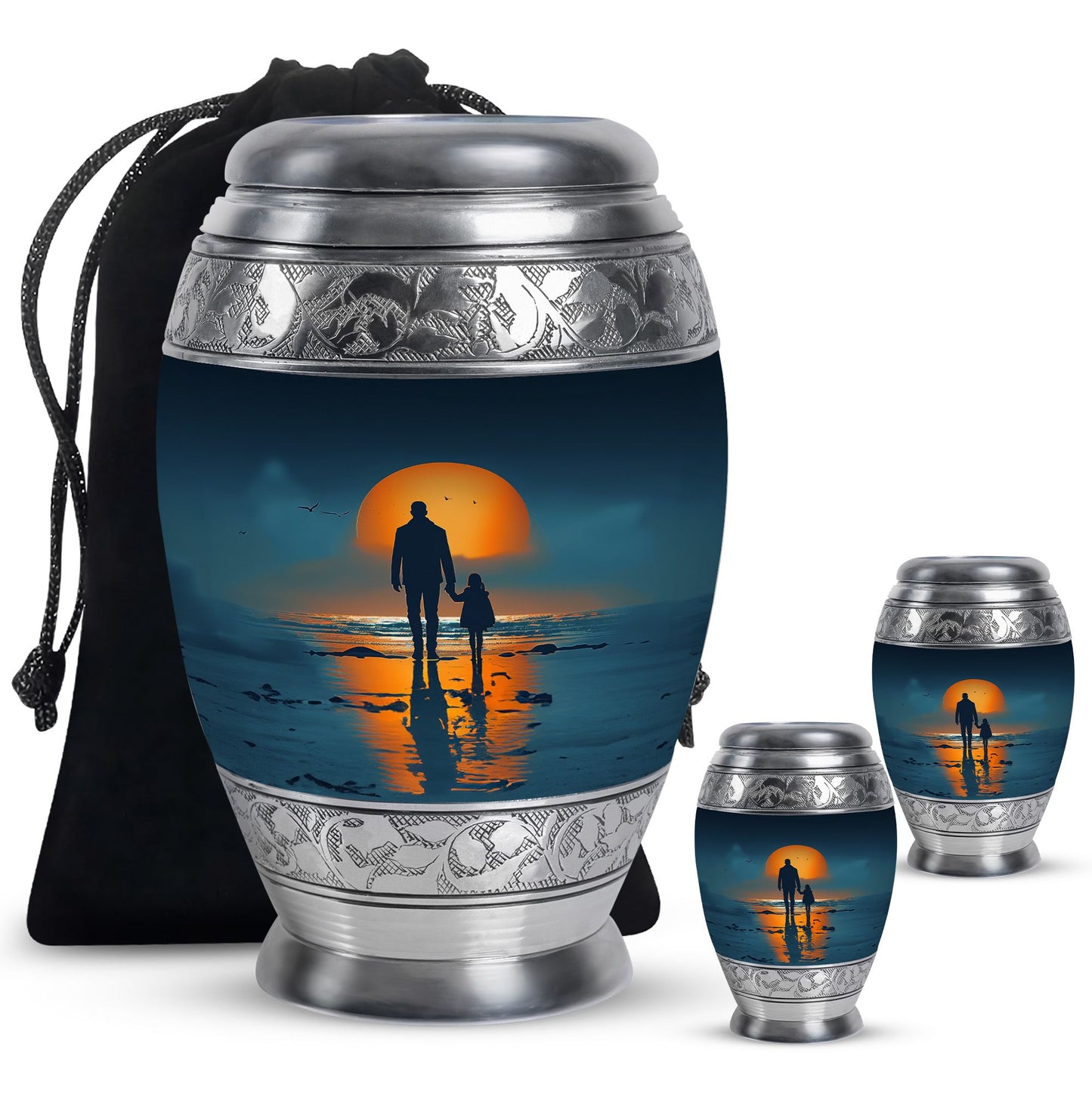 Personalized Father Keepsake Urn for Human Ashes - 10-inch, 200 cu in - Yatskia