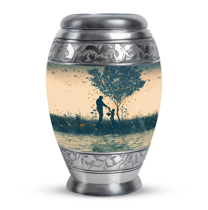 Personalized Father Keepsake Urn for Human Ashes - 10-inch, 200 cu in - Yatskia