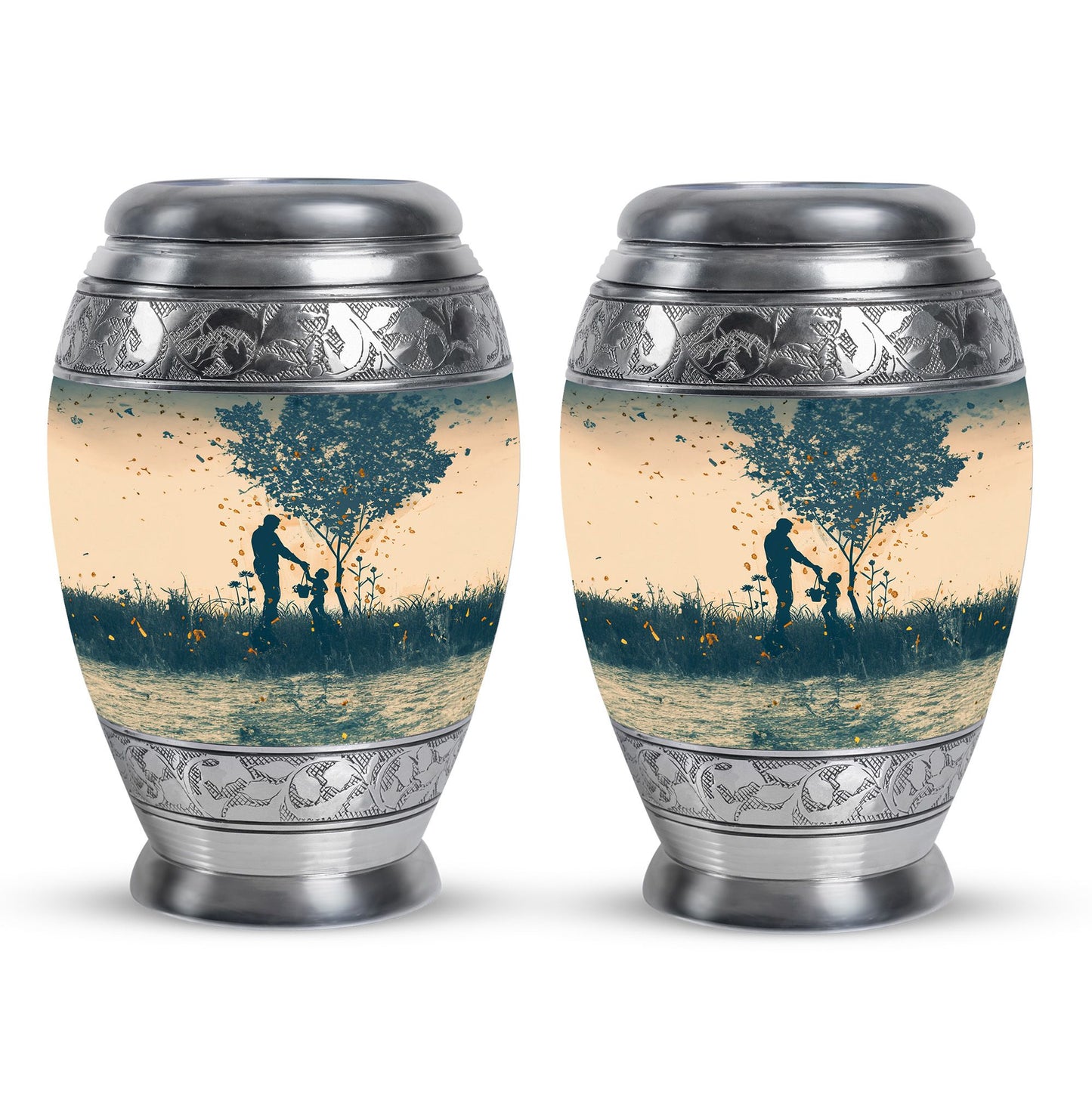 Personalized Father Keepsake Urn for Human Ashes - 10-inch, 200 cu in - Yatskia
