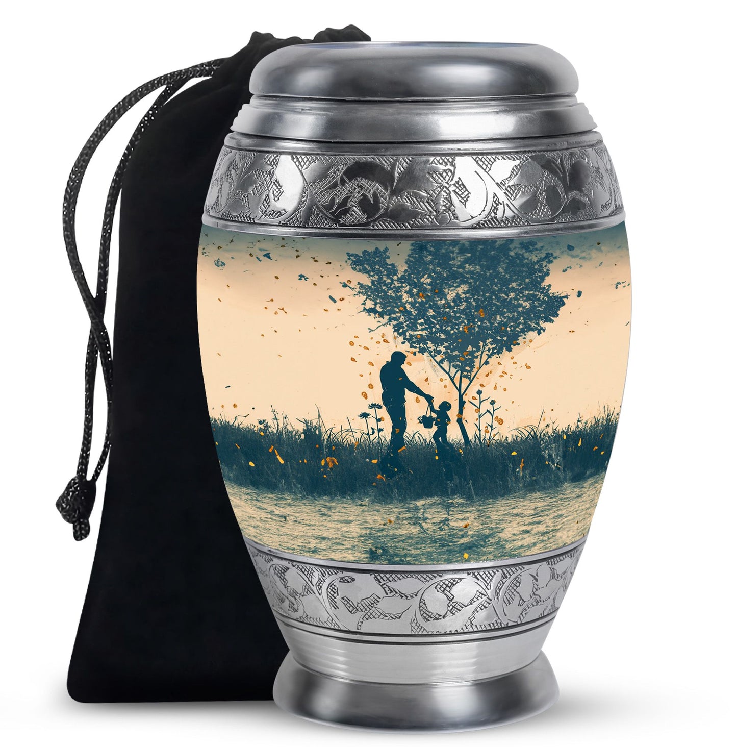 Personalized Father Keepsake Urn for Human Ashes - 10-inch, 200 cu in - Yatskia