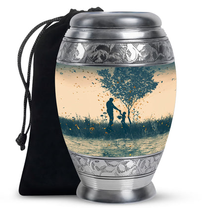 Personalized Father Keepsake Urn for Human Ashes - 10-inch, 200 cu in - Yatskia