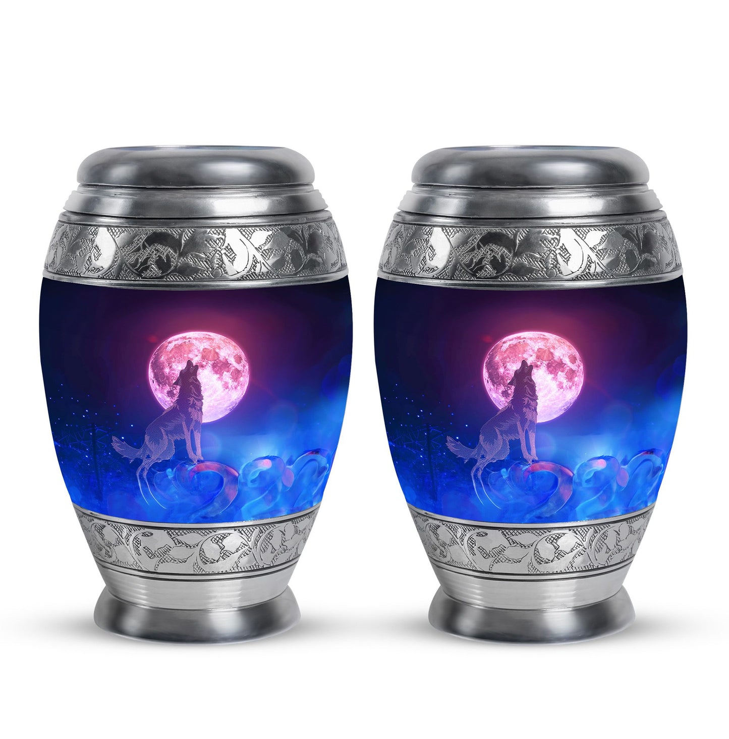 Personalized Wolf Keepsake Urn for Human Ashes - 10-inch, 200 cu in - Yatskia