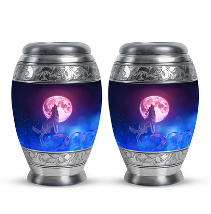 Personalized Wolf Keepsake Urn for Human Ashes - 10-inch, 200 cu in - Yatskia