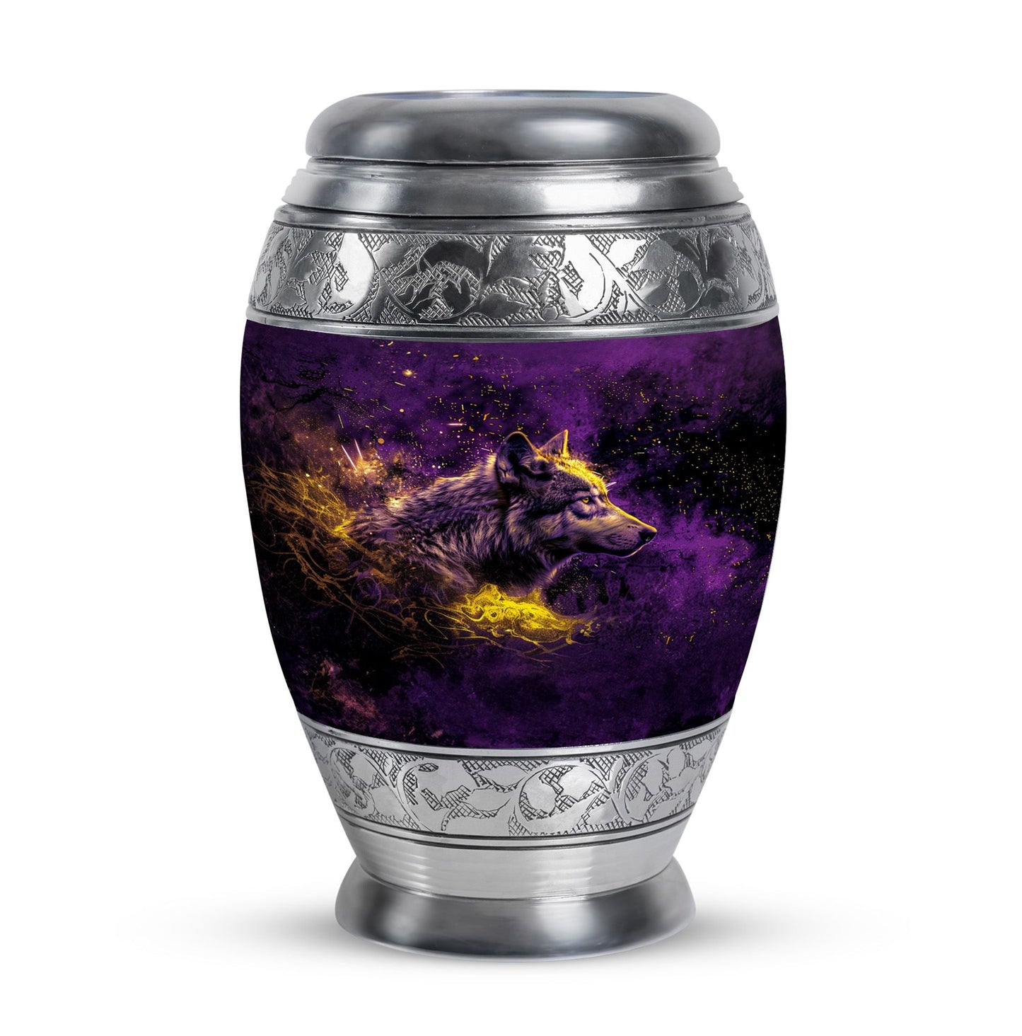 Personalized Wolf Cremation Urn for Mom - 10-inch, 200 cu in - Yatskia