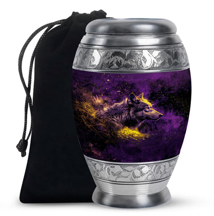 Personalized Wolf Cremation Urn for Mom - 10-inch, 200 cu in - Yatskia