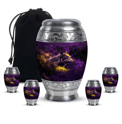 Personalized Wolf Cremation Urn for Mom - 10-inch, 200 cu in - Yatskia