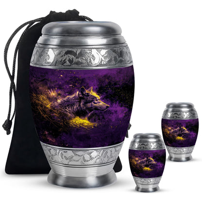 Personalized Wolf Cremation Urn for Mom - 10-inch, 200 cu in - Yatskia