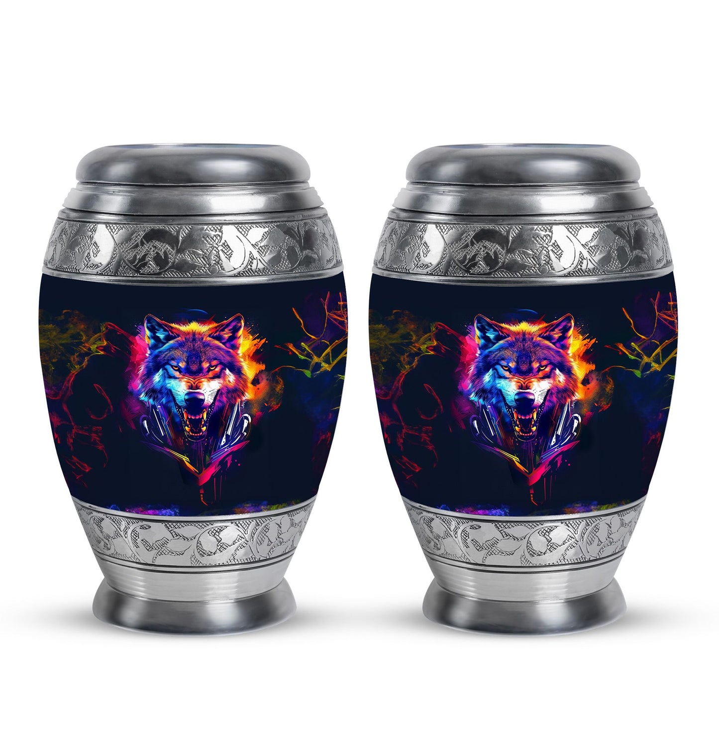 Personalized Wolf Keepsake Urn for Human Ashes - 10-inch, 200 cu in - Yatskia