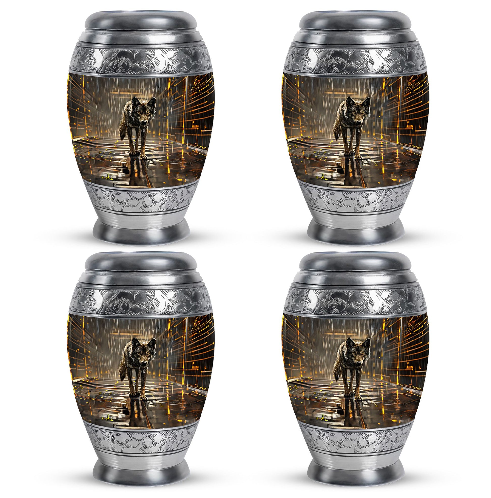 Wolf Urn For Ashes Adult Male Small Funeral, Ashes Memorial Urn