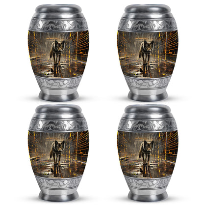 Personalized Wolf Keepsake Urn for Human Ashes - 10-inch, 200 cu in - Yatskia