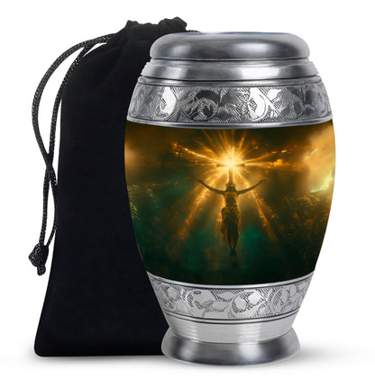 Personalized Religious Keepsake Urn for Human Ashes - 10-inch, 200 cu in - Yatskia