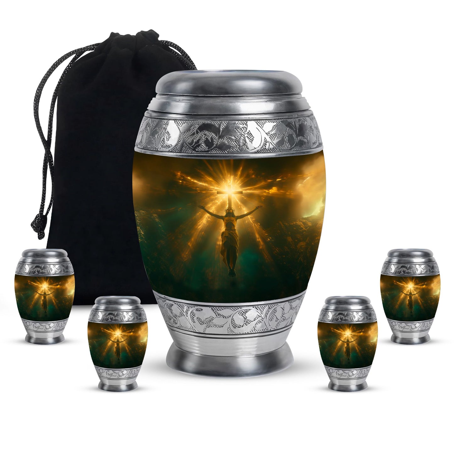 Personalized Religious Keepsake Urn for Human Ashes - 10-inch, 200 cu in - Yatskia