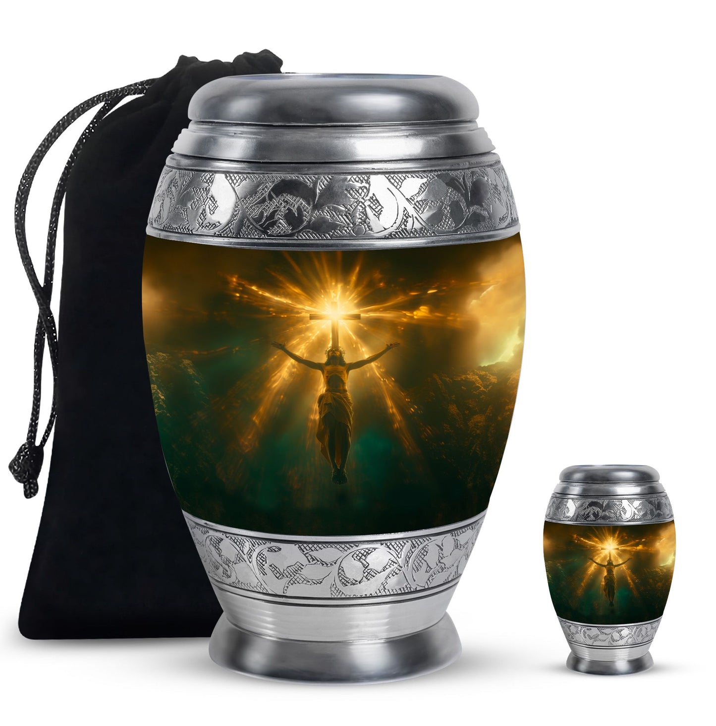 Personalized Religious Keepsake Urn for Human Ashes - 10-inch, 200 cu in - Yatskia