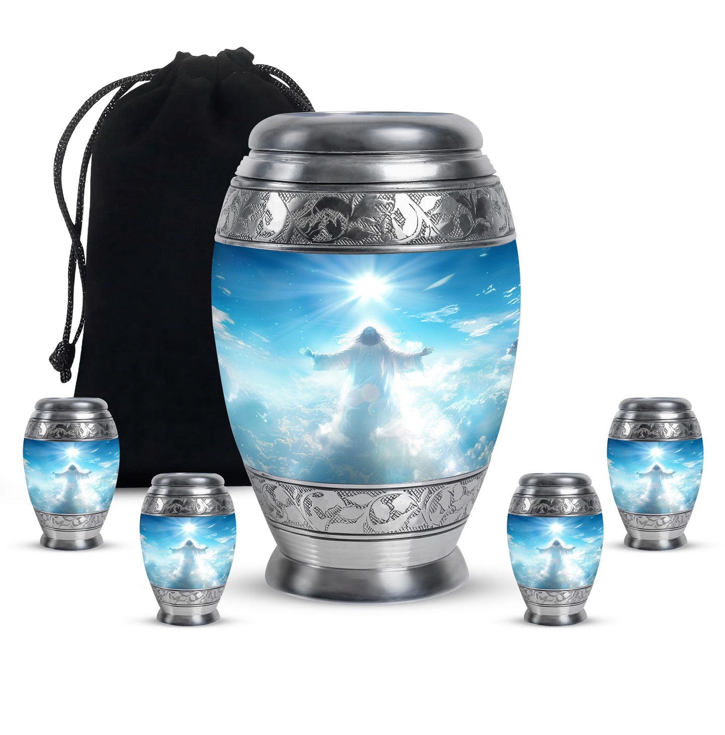 Personalized Religious Keepsake Urn for Human Ashes - 10-inch, 200 cu in - Yatskia